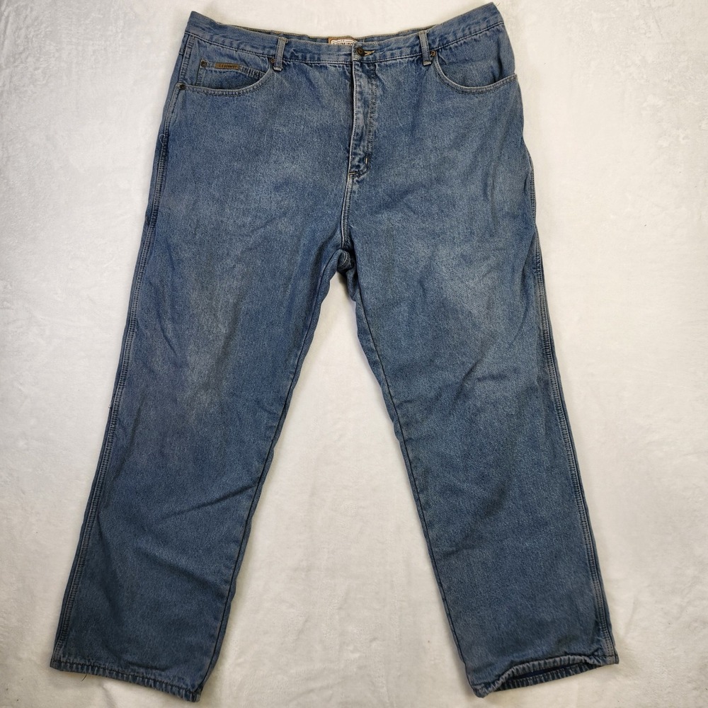 C.E. Schmidt Workwear Mens Blue Denim Flannel Lined Jeans Size 40x32